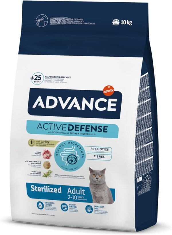 advance cat adult sterilized active defense 10 kg pienso gatos adultos esterilizados pavo