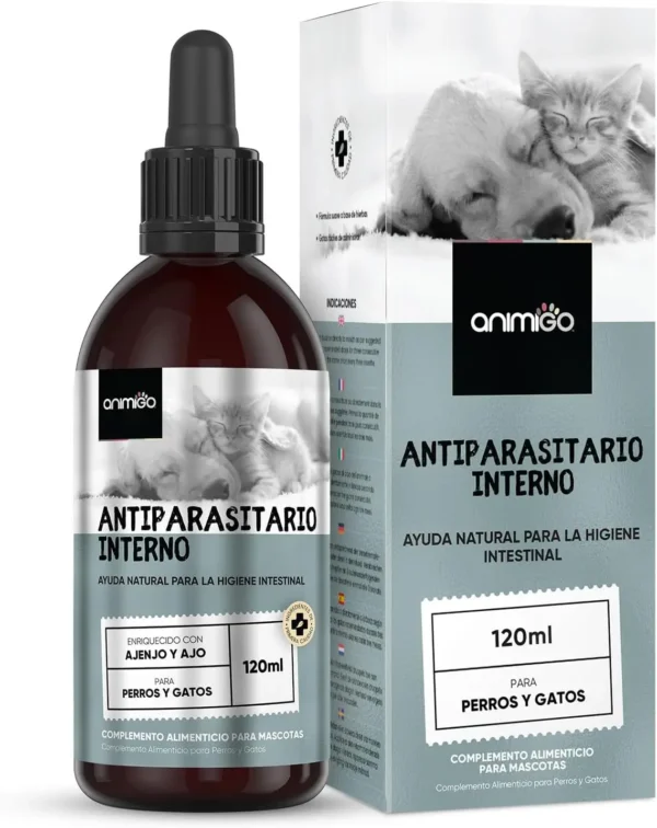 antiparasitario gatos interno animigo 120 ml desparasitante perros y gatos