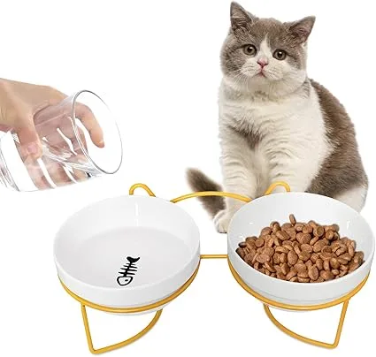 cuenco para gatos ergonomico y de metal